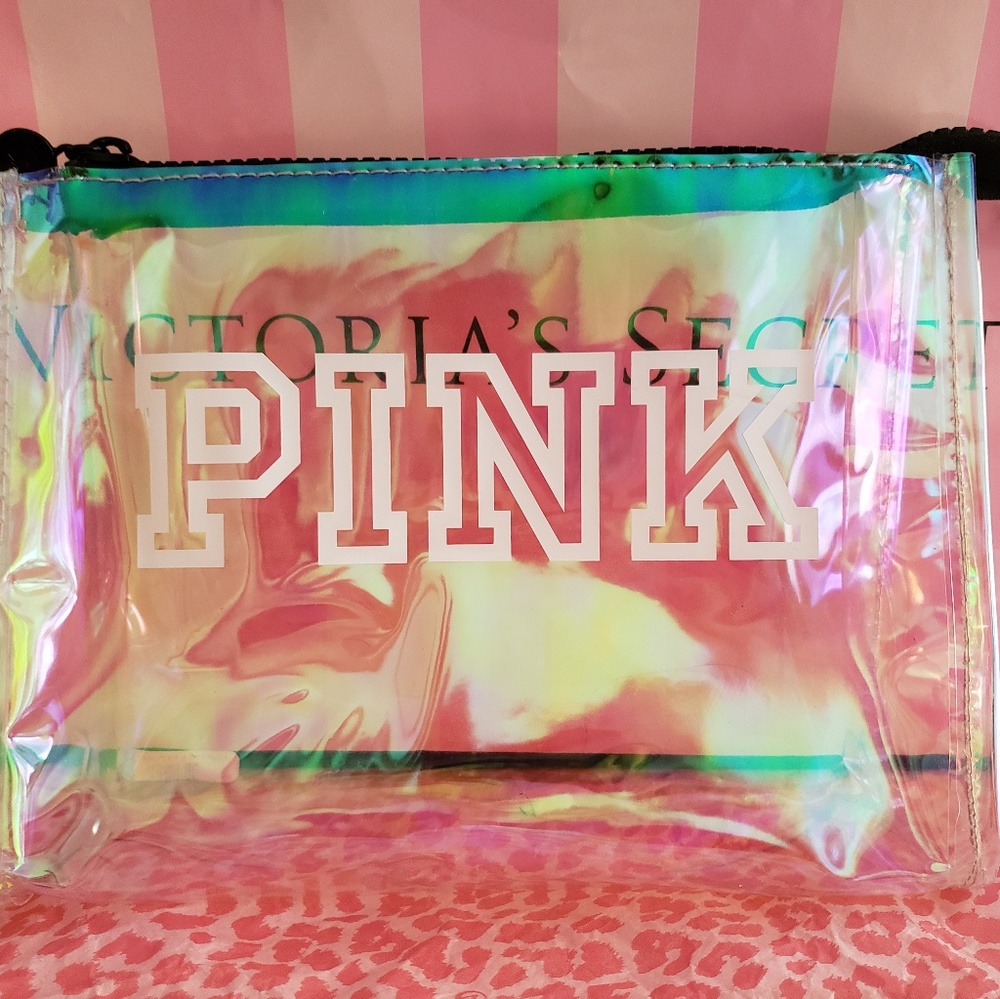 New Victoria's Secret PINK Iridescent Cosmetic Bag